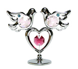 Mini Doves & Heart - Crystal